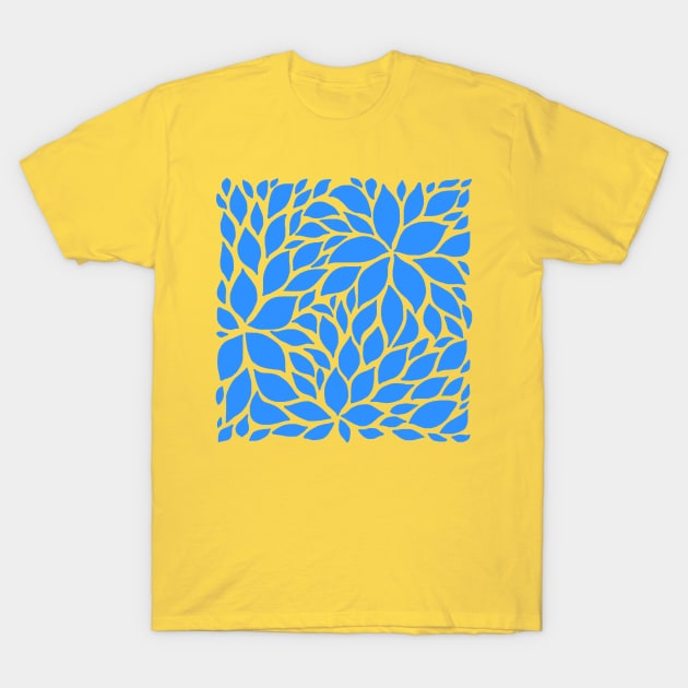 All Over Blue Floral Pattern T-Shirt by Art by Deborah Camp